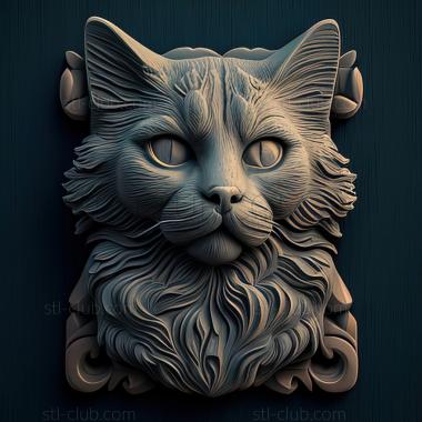 3D model st Nebelung cat (STL)